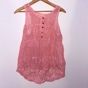 Baby pink, lace vest
